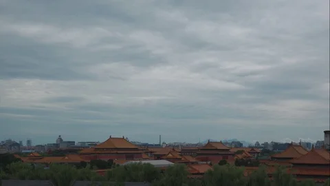 Time lapse cloudy Forbidden City Beijing after raining day Stockbeeldmateriaal 94444969