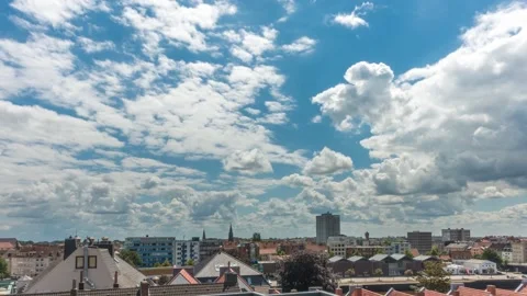 Time lapse from the cloudy sky above Bremerhaven city, Timelapse, skyline 库存影片 149361716