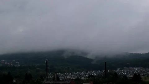 Time-lapse of the cloudy sky above the field on a nasty day Stock Footage 196048672