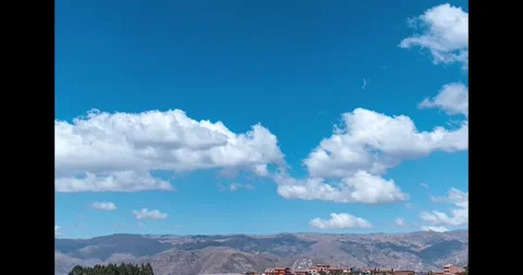 Time lapse of cloudy sky and distant mountains Stock Footage 293093537