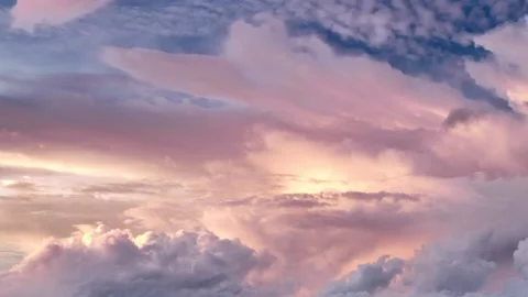 Time lapse of cloudy sky. Different kinds of multiple layer clouds Stock Footage 133528384