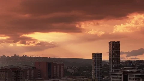 Time Lapse cloudy sky over city Stock Footage 76102934