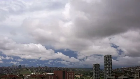Time Lapse cloudy sky over Istanbul Stock Footage 76861019