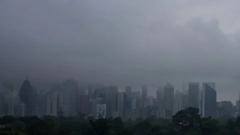 Time lapse of cloudy sunrise Kuala Lumpur view in Kuala Lumpur, Malaysia. Stock Footage 156063013