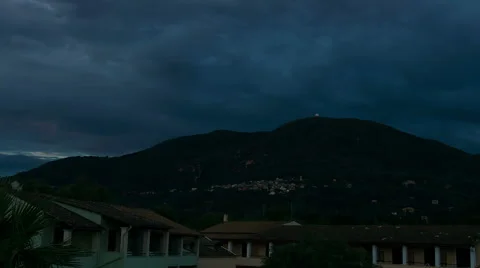 Time lapse of cloudy sunrise over the island of Corfu Stock Footage 68922847