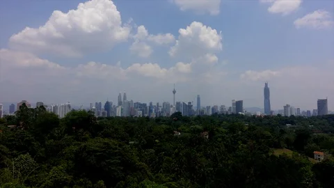 Time lapse: Cloudy view of the Kuala Lumpur cityscape skyline Stock Footage 126386360