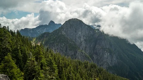 Time Lapse of Clounds And Mountain In Vancouver Stock Footage 120368634