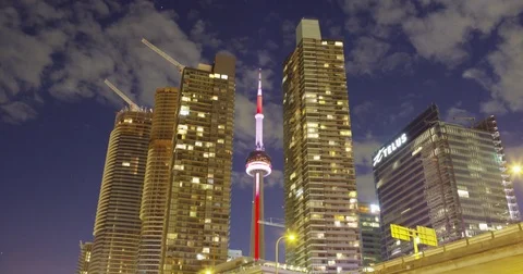 Time Lapse of CN Needle in Toronto, Canada Stock Footage 72992971