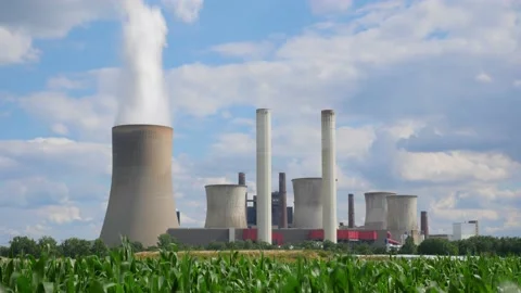 Time lapse of a Coal fired power station, Bergheim, Germany Stock-Footage 136366087