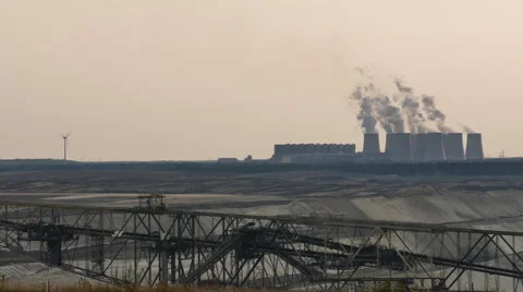 Time-lapse of coal mining compound in the evening Stock Footage 65175419