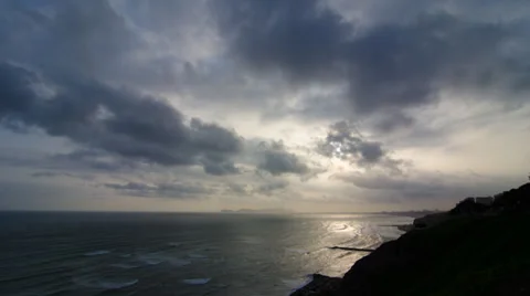 Time lapse coast Lima Peru Stock Footage 39804998