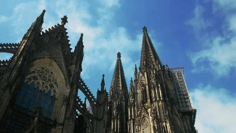 Time Lapse of Cologne Cathedral in Summer Stock Footage 92749856