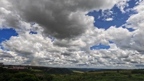 Time lapse colorful clouds over the city in Brazil, Stock Footage 345287668