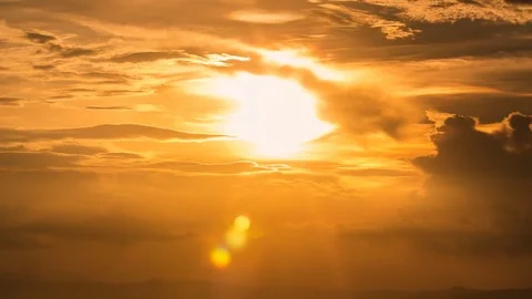 Time Lapse of Colorful dramatic sky with cloud at sunset.Sky with sun background Stock Footage 76506745