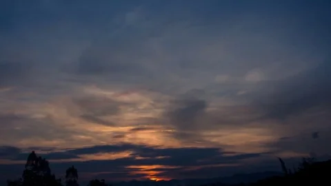 Time Lapse of Colorful dramatic sky with cloud at sunset.Sky with sun background Video stock 76507745
