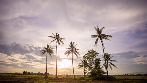 Time Lapse of Colorful dramatic sky with cloud at sunset.Sky with sun background Stock Footage 76507808