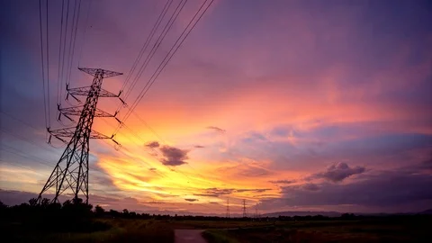Time Lapse of Colorful dramatic sky and sunset. Stock Footage 94269698