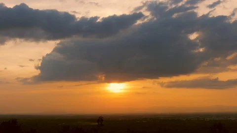 Time Lapse of Colorful dramatic sky with cloud at sunset.Sky with sun background Stock Footage 98624918
