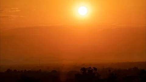 Time Lapse of Colorful dramatic sky with cloud at Sunrise. Stock Footage 120352400