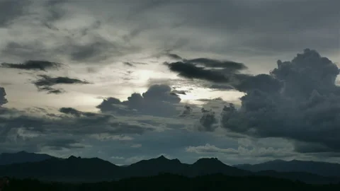 Time-lapse of Colorful dramatic sky on the landscape of after sunset Stock Footage 158479805