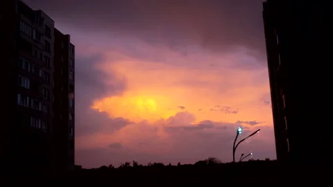 Time lapse of colorful sunset Stock Footage 209933090