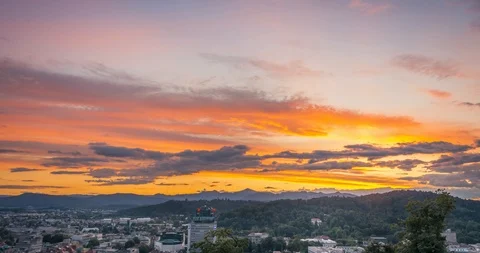 Time lapse of colorful sunset over ljubljana city, Slovenia Stock Footage 120522893