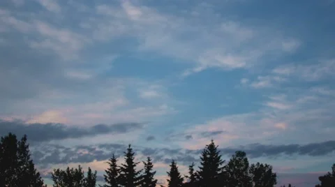 Time-Lapse of Colourful Clouds in Blue Sky Stock Footage 53108219