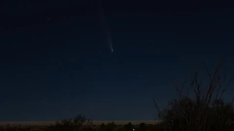 Time lapse of a comet setting in the desert sky Stock Footage 293096895