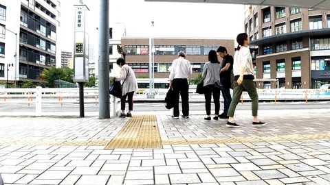 Time Lapse Of Commuters Waiting For Bus Stock Footage 111516777