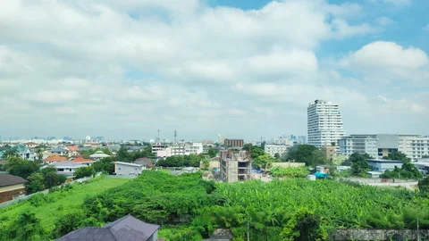 Time lapse Condominium construction project on green area of Bangkok city Stock Footage 164186650