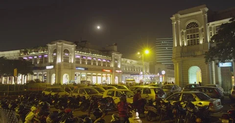 Time Lapse of Connaught Place in New Delhi, India Stock Footage 73000192