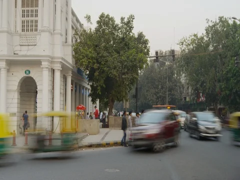Time Lapse of Connaught Place in New Delhi, India Stock Footage 73005117