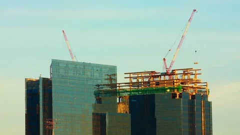 Time lapse Construction of almost finish building, Lockdown. Stock Footage 105527825