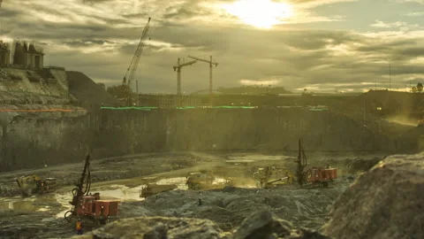 Time lapse, construction of Belo Monte dam, Belem, Para, Brazil Stock-Footage 132267740