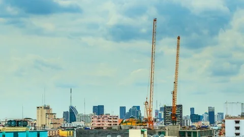 Time lapse construction building zoom out Stock Footage 96379279