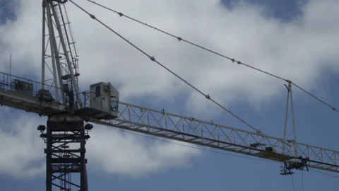 Time lapse of construction crane and clouds Stock Footage 132529612