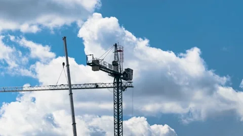 Time lapse of construction crane installation Stock Footage 196214407