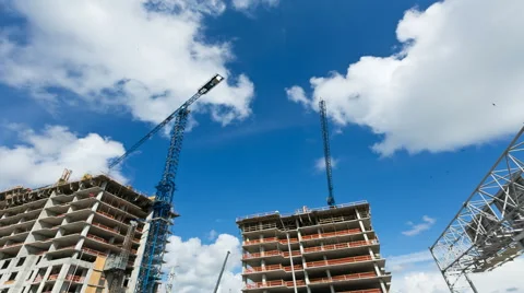 Time lapse of construction cranes 스톡 동영상 40224785