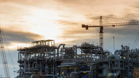 Time lapse of construction drilling rig industry petroleum, Stock Footage 95745607