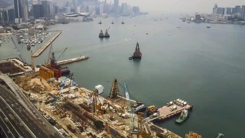 Time Lapse Construction on HKG Stock Footage 76834678
