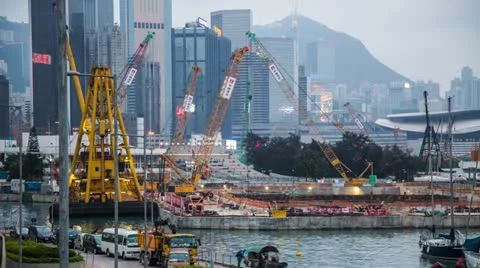 Time Lapse of Construction site and ship in action 스톡 동영상 20442779
