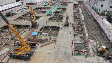 Time lapse of construction site Stock Footage 24889866