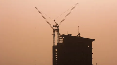 Time-lapse of construction of skyscraper in Doha, Qatar.  库存影片 48661113