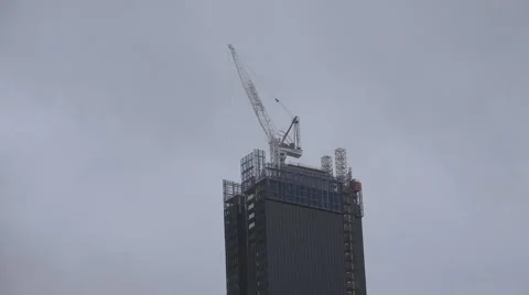 Time lapse construction tall building with low cloud Stock Footage 51620970