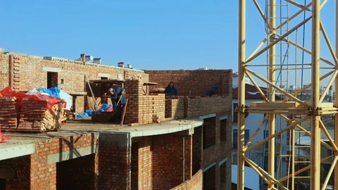 Time lapse of construction workers on construction site Stock Footage 103343875