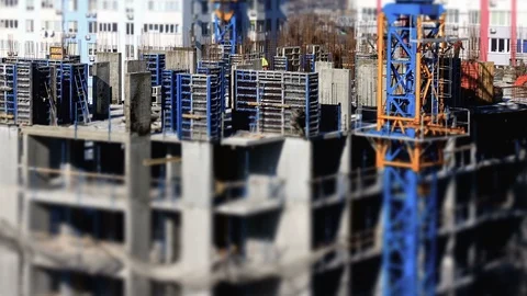 Time lapse of construction workers on construction site Stock Footage 103422261