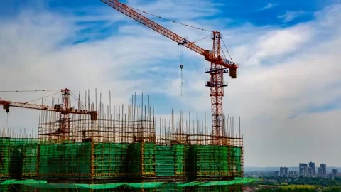 Time lapse of construction workers on a construction site Stock Footage 281357268