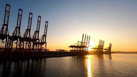 Time lapse Container, Export and import business and logistics. Stock Footage 219937455