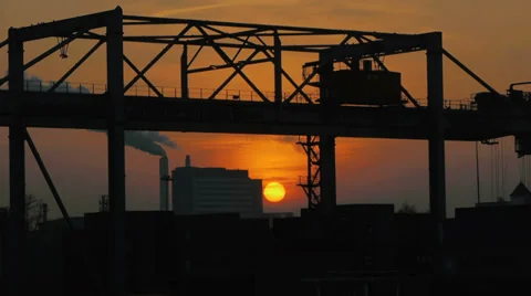 Time lapse. container industrial industry business. logistics. silhouette Stock Footage 33803618
