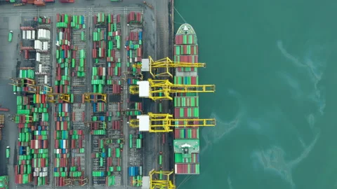 Time lapse Container ship in export and import business and logistics. Stock Footage 132356152